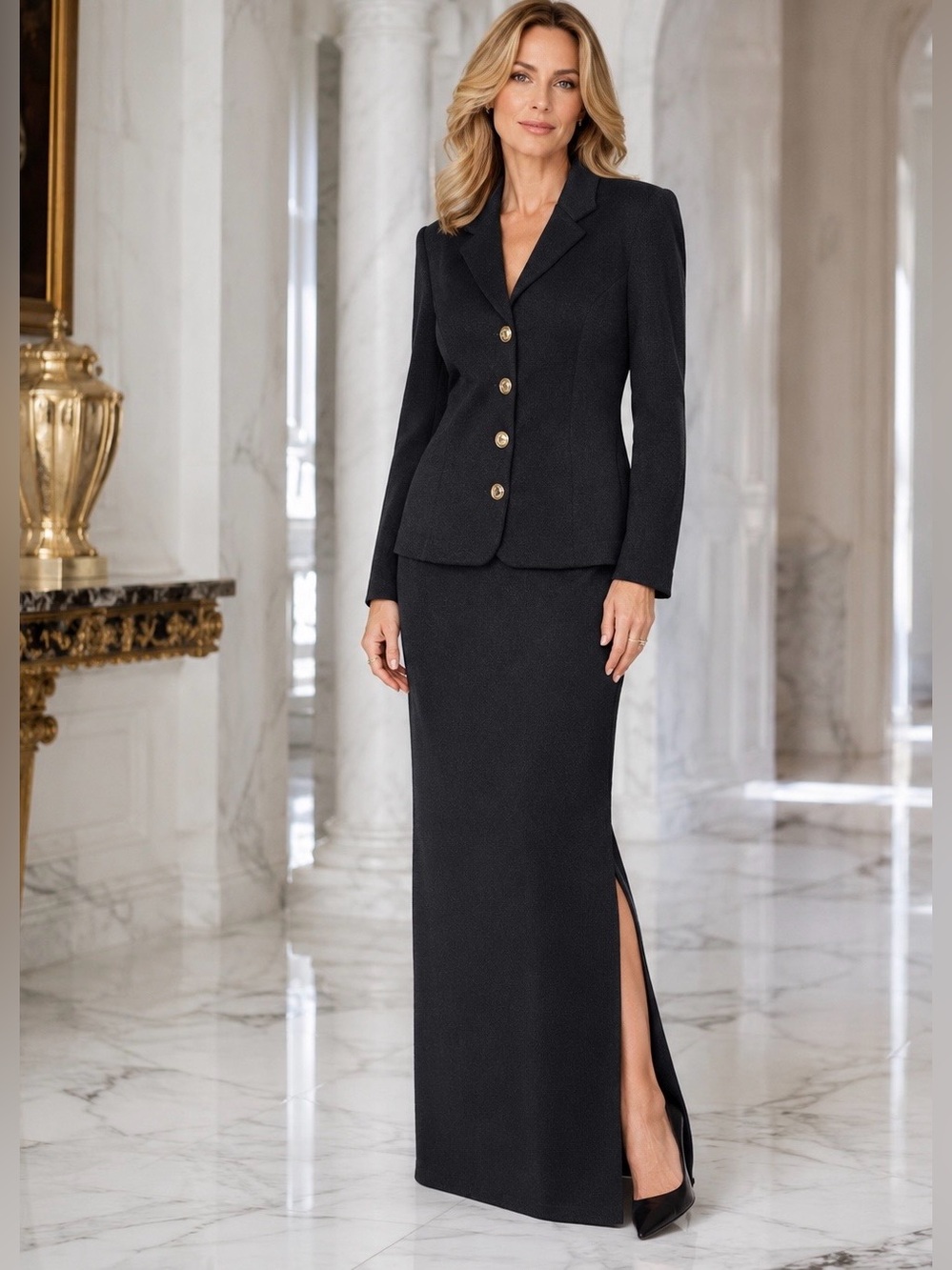 St. John Collection by Marie Grey Suit set long skirt